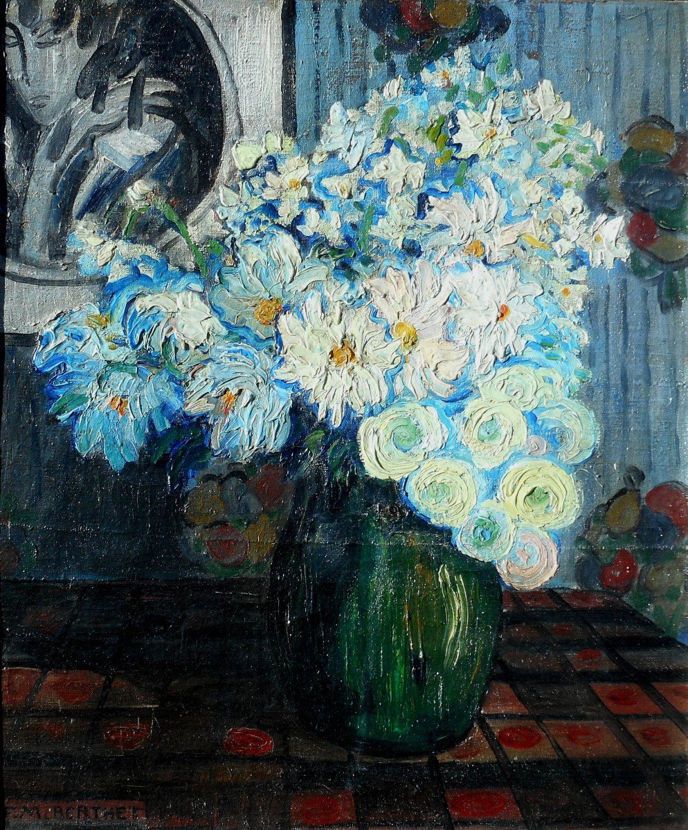 François-Marius BERTHET (1885-1941) bouquet de fête -HST 55 x 46 cm