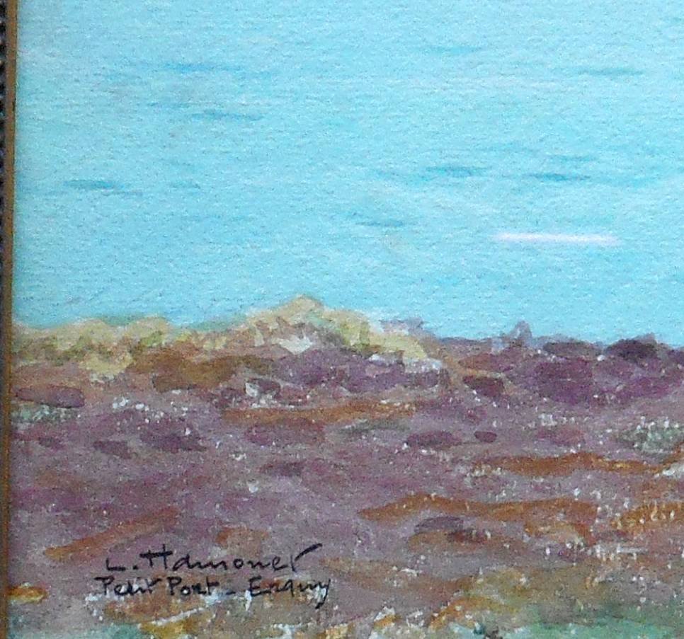 Léon HAMONET (1877-1953) aquarelle dimensions et qualité EXCEPTIONNELLES !!! ERQUY - PETIT PORT-photo-3