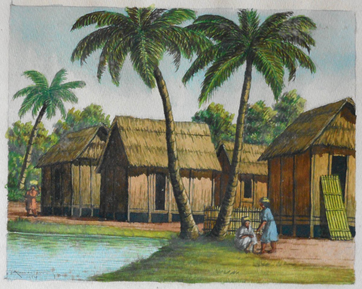 Aquarelle Malgache 1954 ( Ratova,ralambo,rakotovao,ramanda,ramanankamonjy,rajesy Etc)madagascar-photo-3