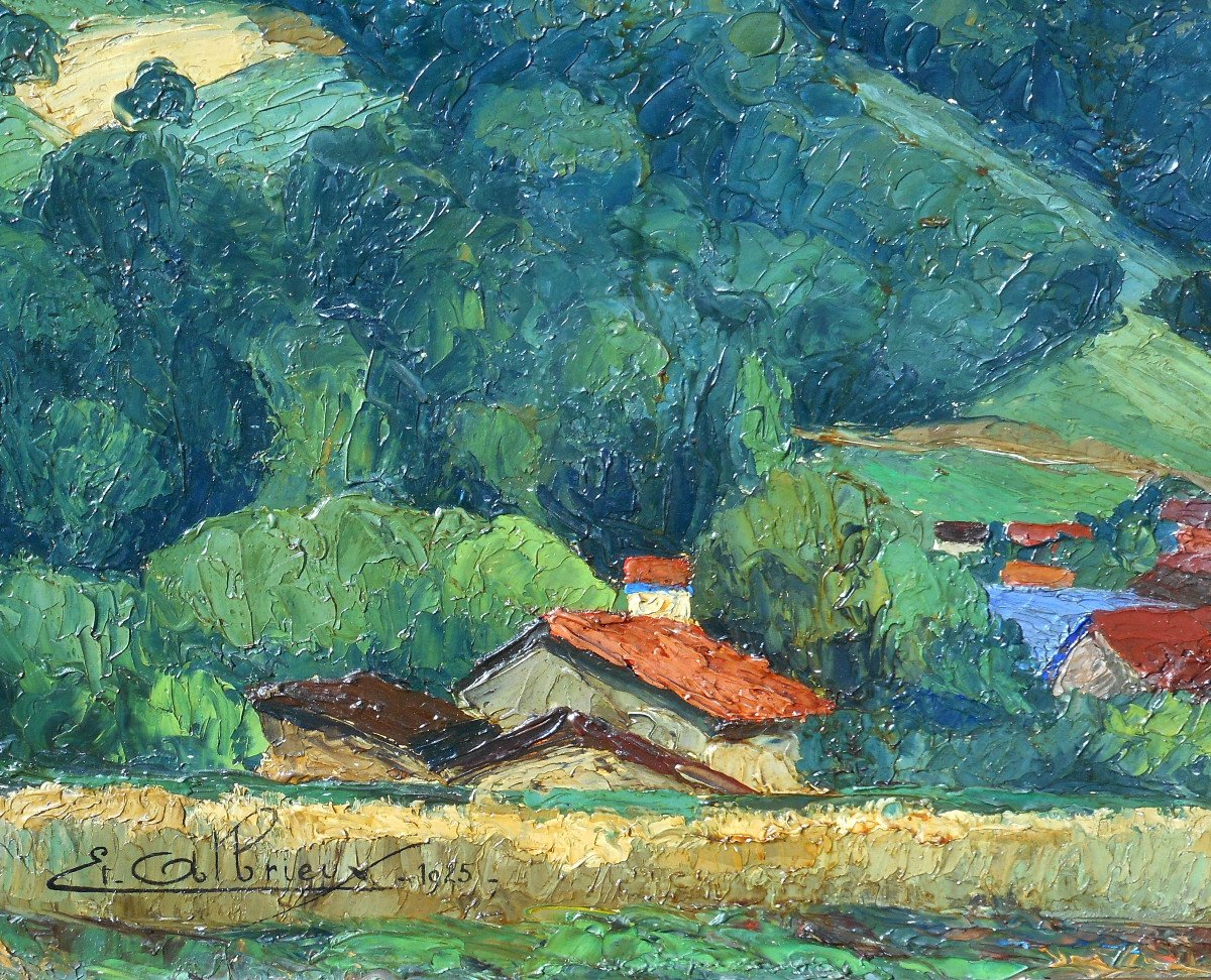 Etienne Albrieux ( 1891-1962) Allevard 1925 -hsp 68x92cm - Belledonne - Isère Alpes Mountain-photo-2