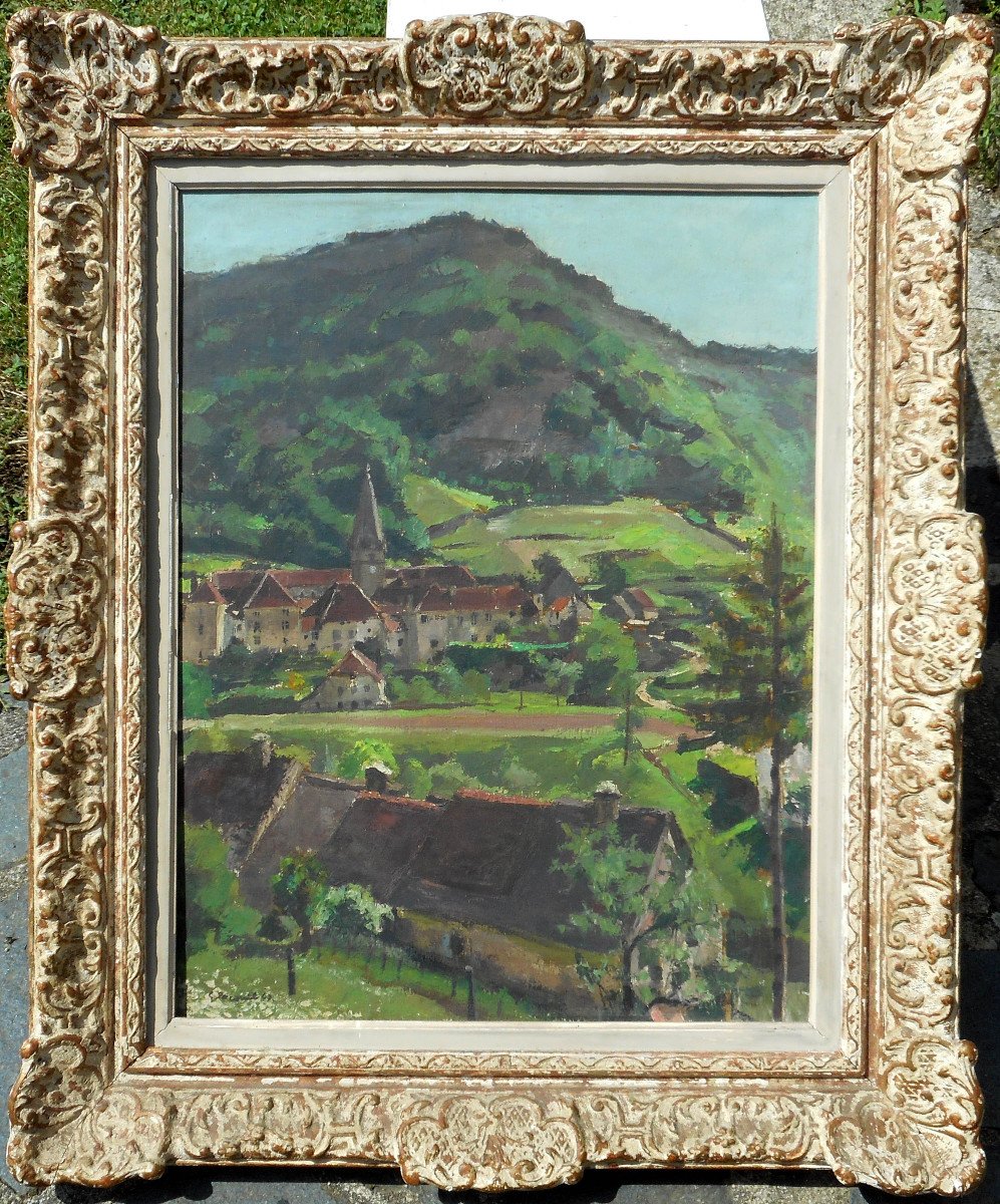 Georges PACOUIL (1903-1996) JURA - BAUME- LES-MESSIEURS 1947 -HST 65 x 50cm