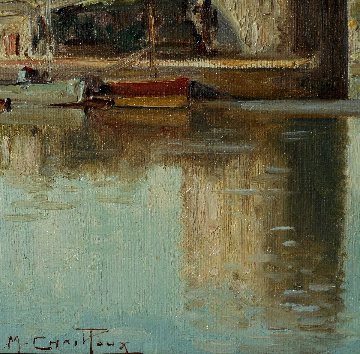 Max Chailloux (20th Century) - The Port Of La Rochelle - Hst 22 X 35 Cm-photo-4