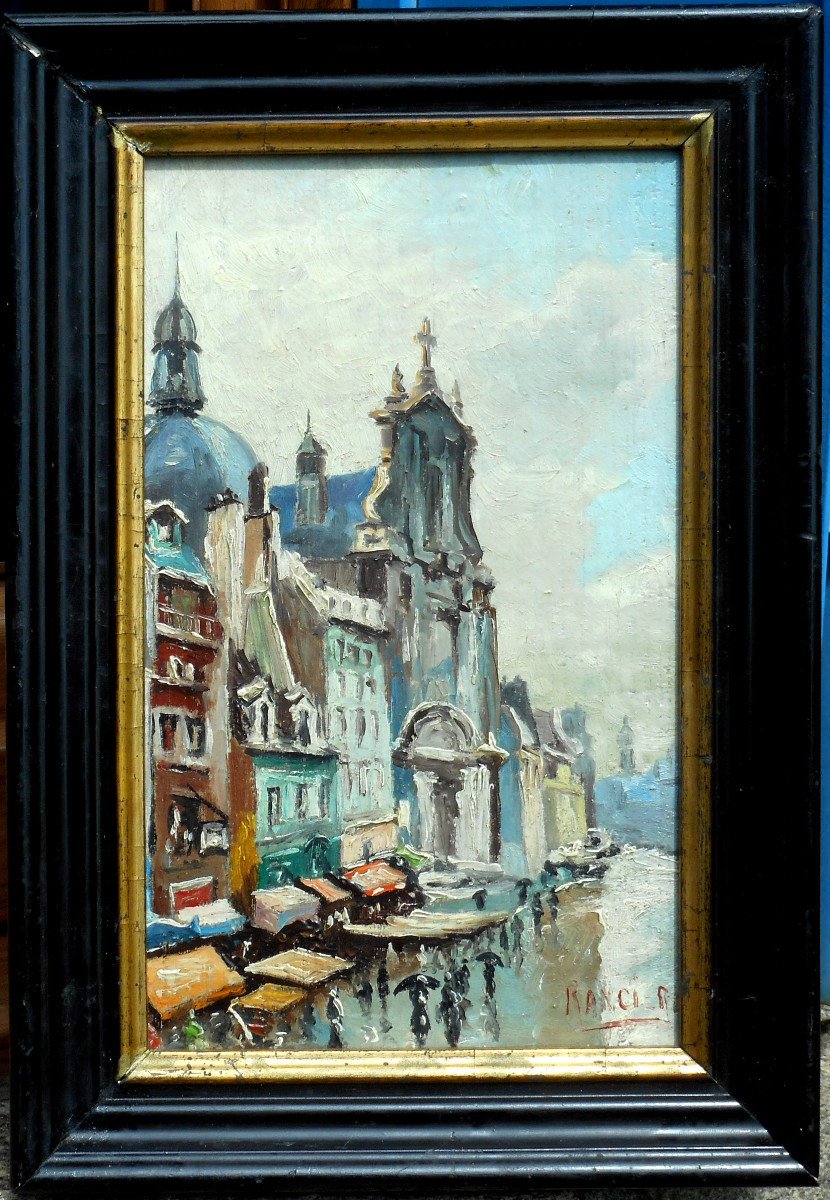 huile sur bois 27,5 x 17,5 cm - signé - peintre à identifier-photo-2