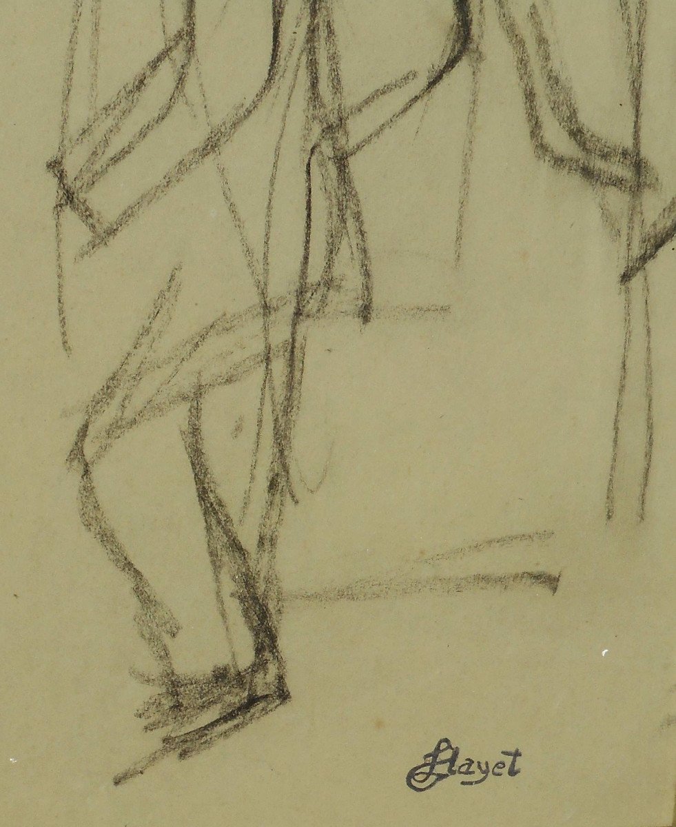 Louis Hayet (1864-1940) Drawing 21 X 14 Cm - 48 X 40 Cm Framed-photo-4