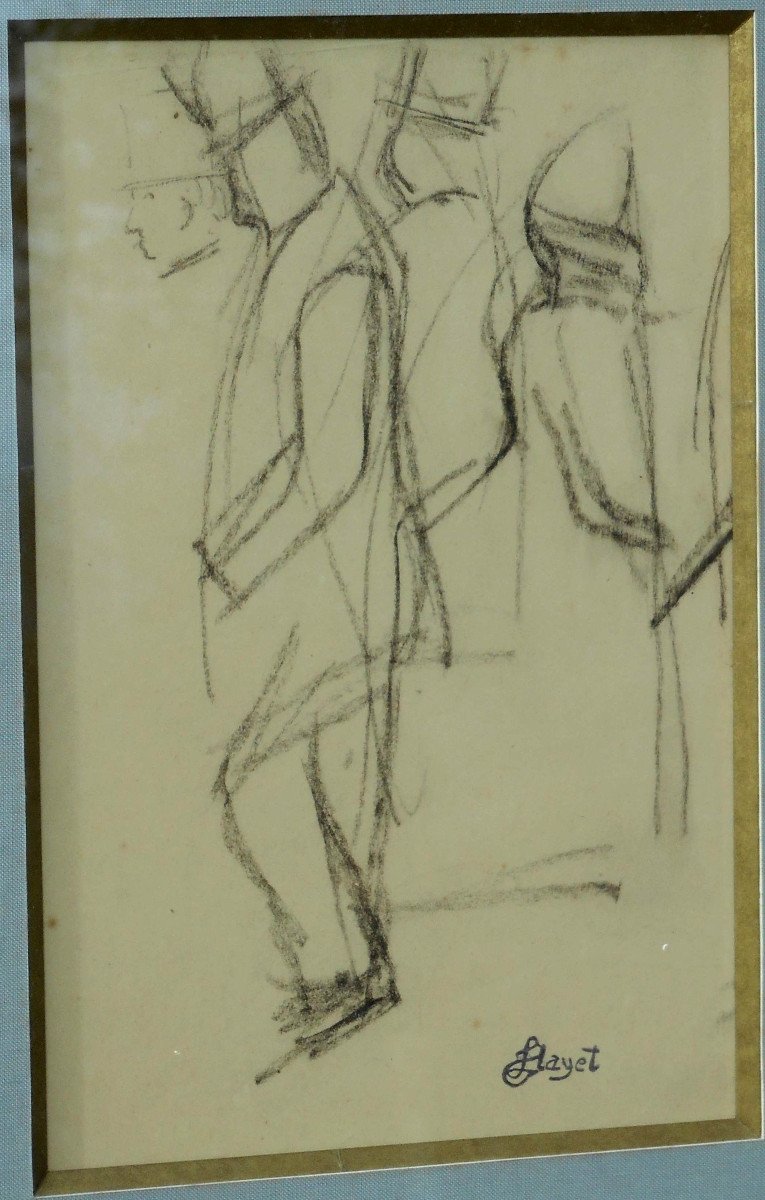 Louis Hayet (1864-1940) Drawing 21 X 14 Cm - 48 X 40 Cm Framed