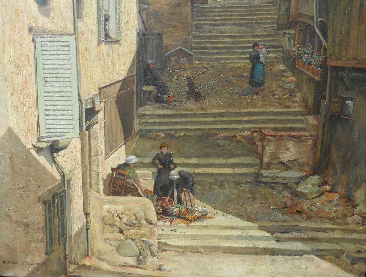 ABEL BOULINEAU (1839-1934) HST 93 x 58 cm (106 x 72 cm encadrée)-photo-2