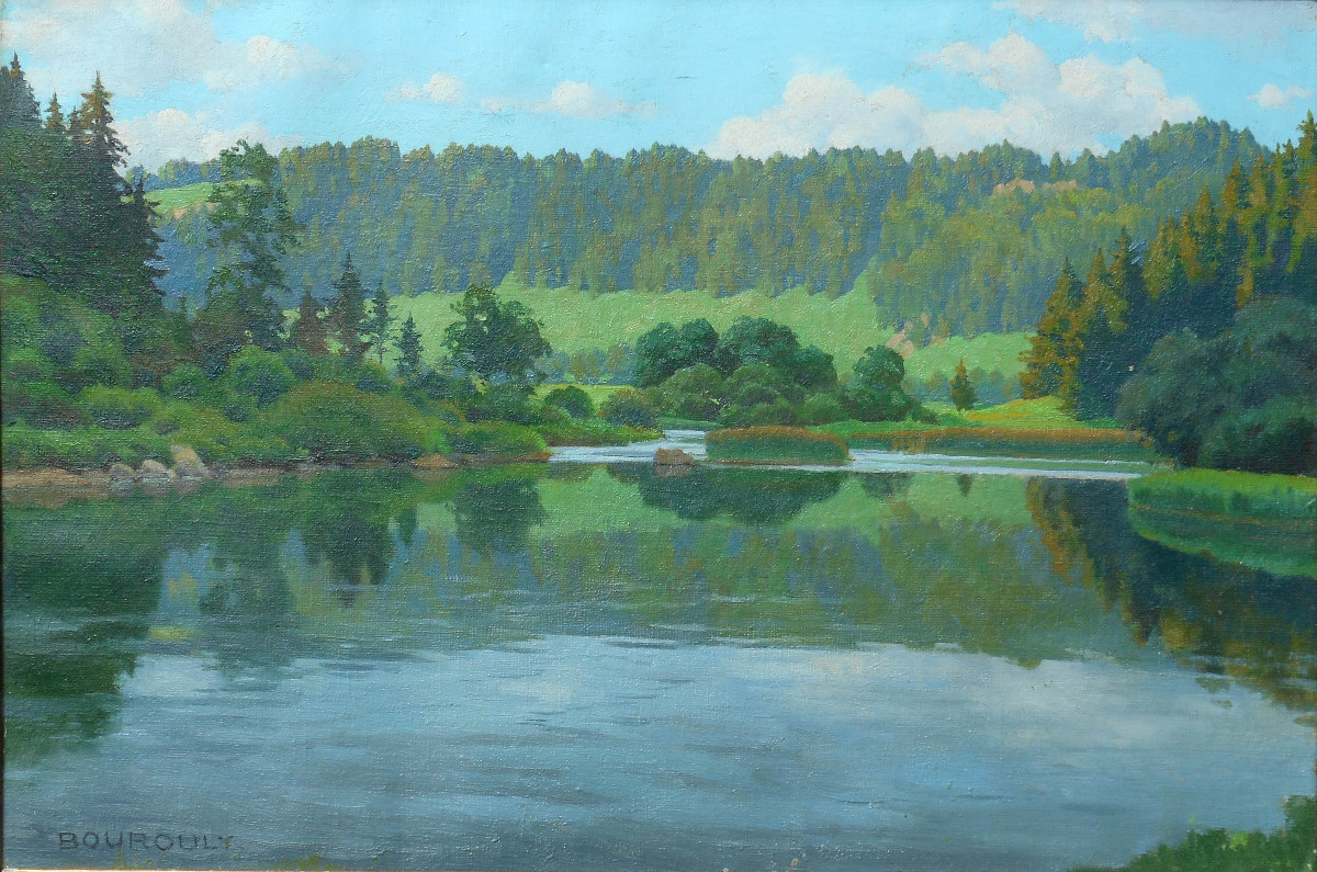 Robert Bouroult (1894-1975) Pontarlier - Franche-comté - Doubs - Besançon 38x55 Cm Fernier