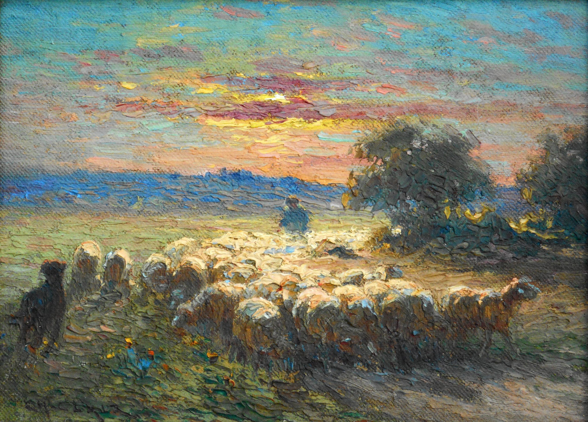 Charles Clair (1860-1930)hsb 17 X 23 Cm (32.5 X 38.5 Cm Framed)