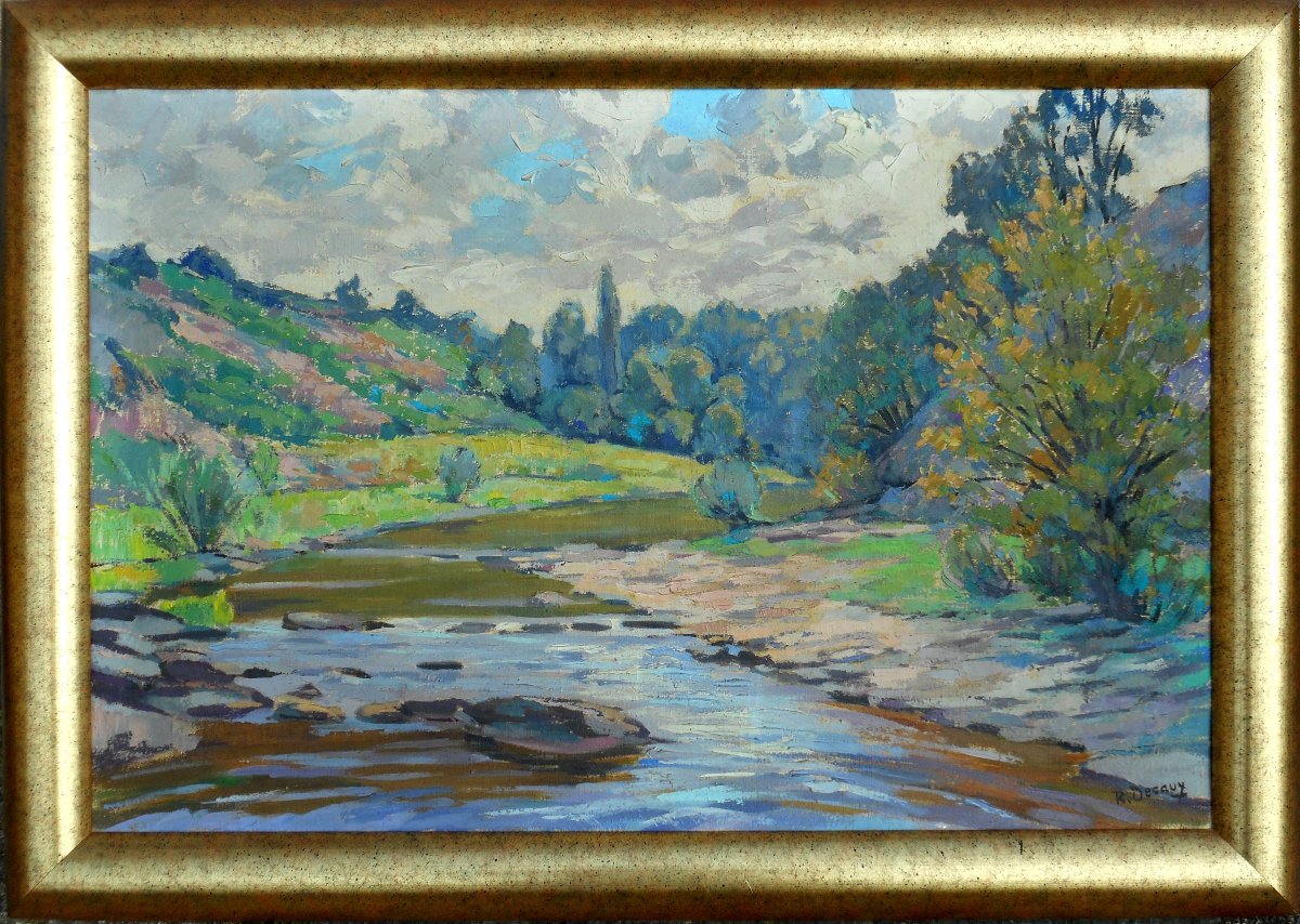 Roger Decaux (1899-1955) Crozant School (guillaumin, Madeline, Detroy, Alluaud Etc)-photo-3