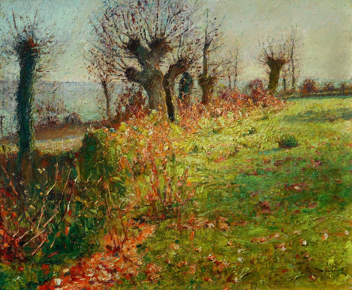 Raoul DAVID ( 1876-1950) BRETAGNE - Vitré - RENNES "campagne de Vitré à l automne"-photo-2