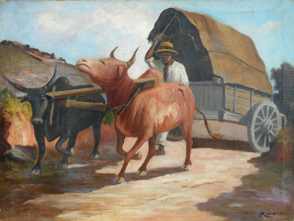 RANDRIA - HST 43 x 56,5 cm - vers 1930/1940 - MADAGASCAR - malgache