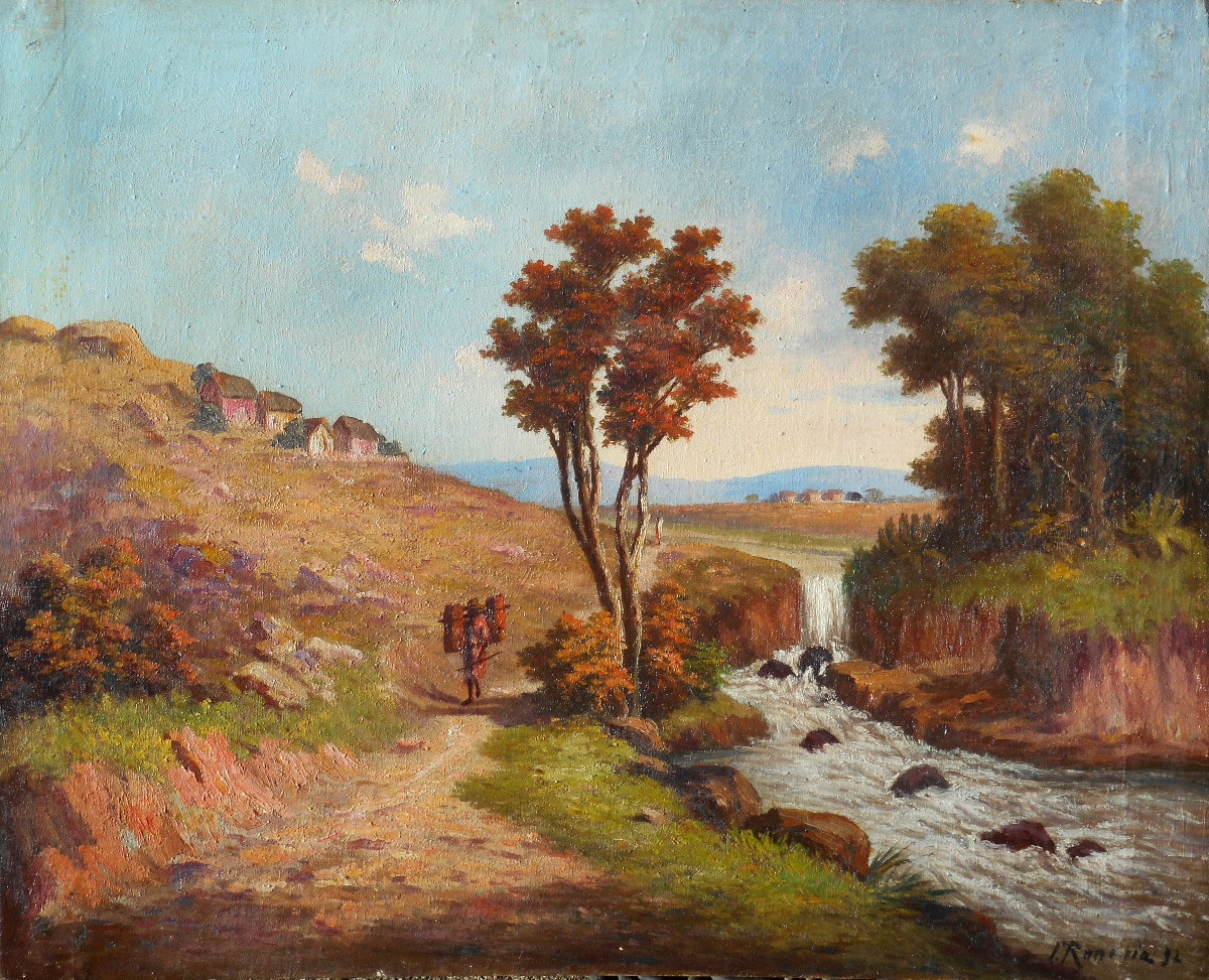RANDRIA - HST 44x55,5 cm - datée 1932 - MADAGASCAR - malgache