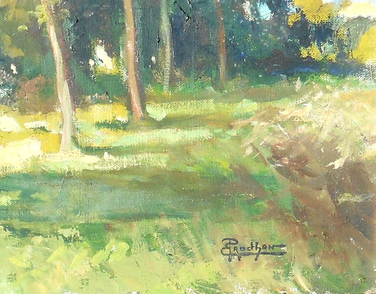 Emile PRODHON ( 1881/1974) vallée de la MARNE - HST 50 x 100 cm datée 1970-photo-3