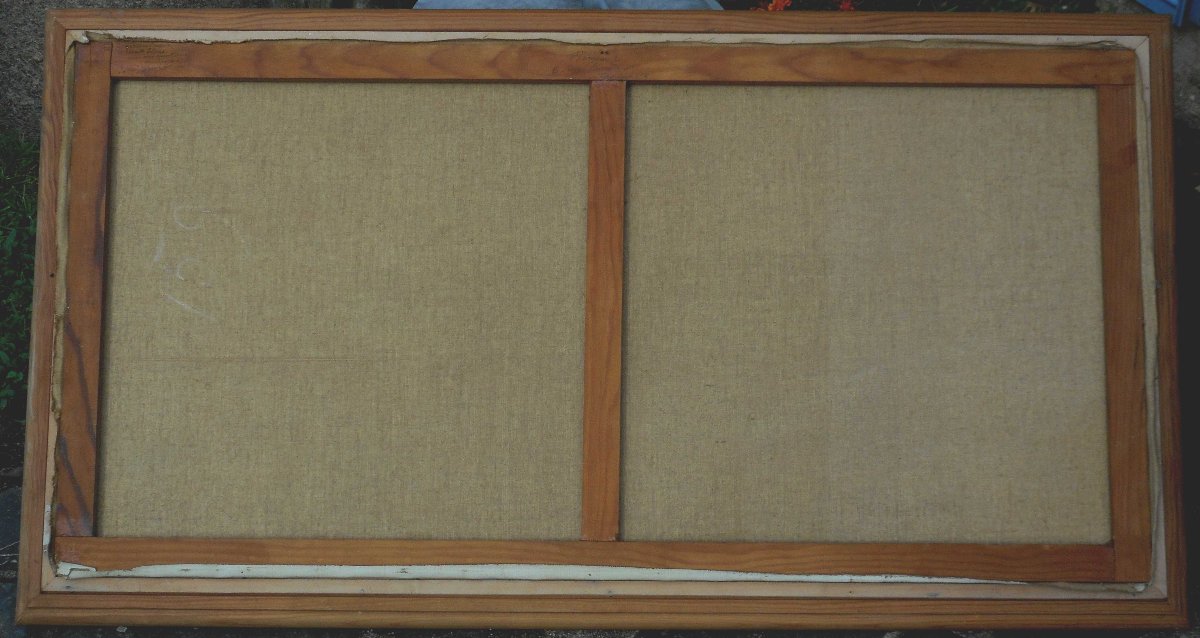 Emile PRODHON ( 1881/1974) vallée de la MARNE - HST 50 x 100 cm datée 1970-photo-4