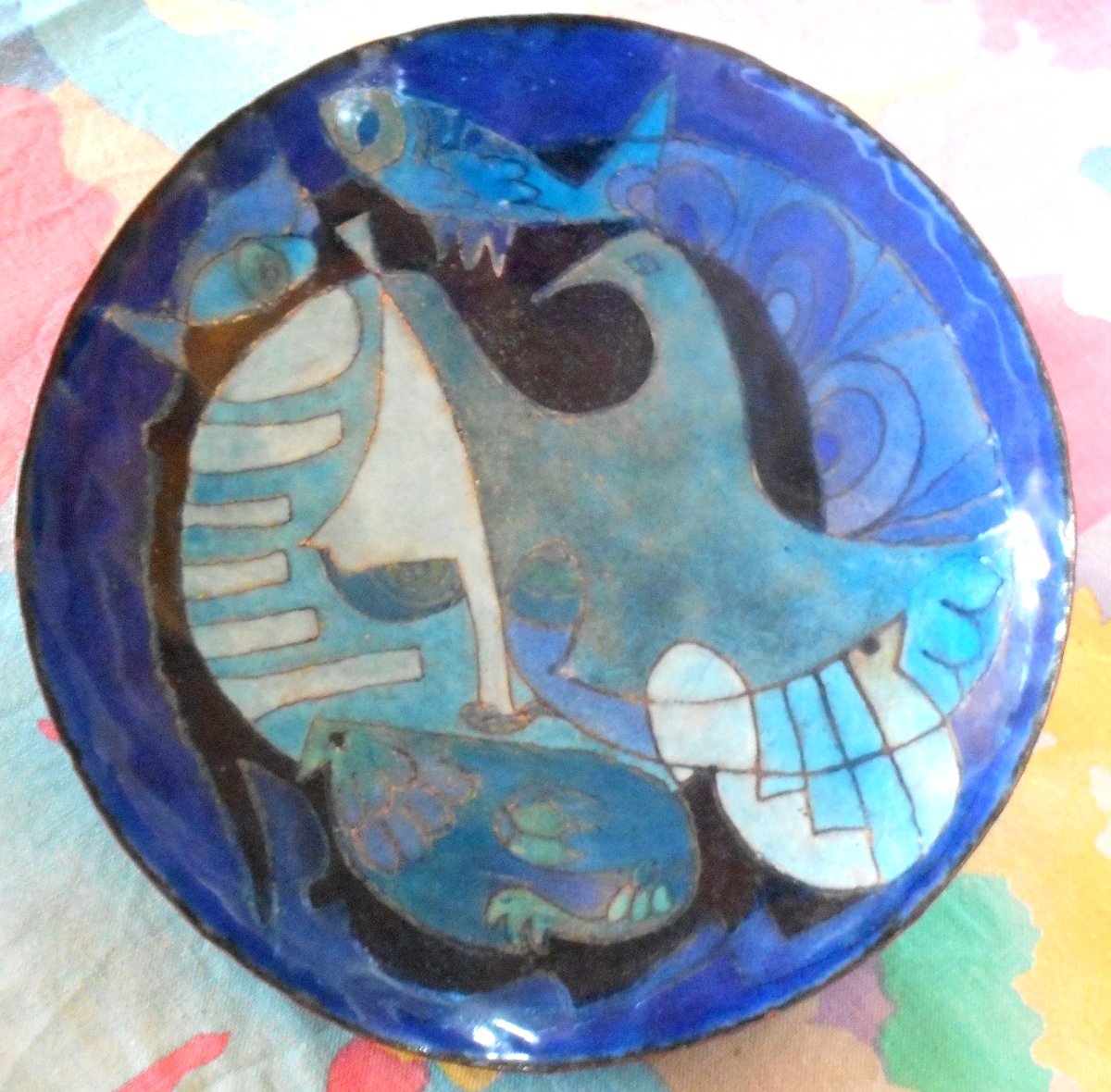Georges Magadoux (1909/1983) Limoges - Enamel On Copper Diameter 18 Cm-photo-2