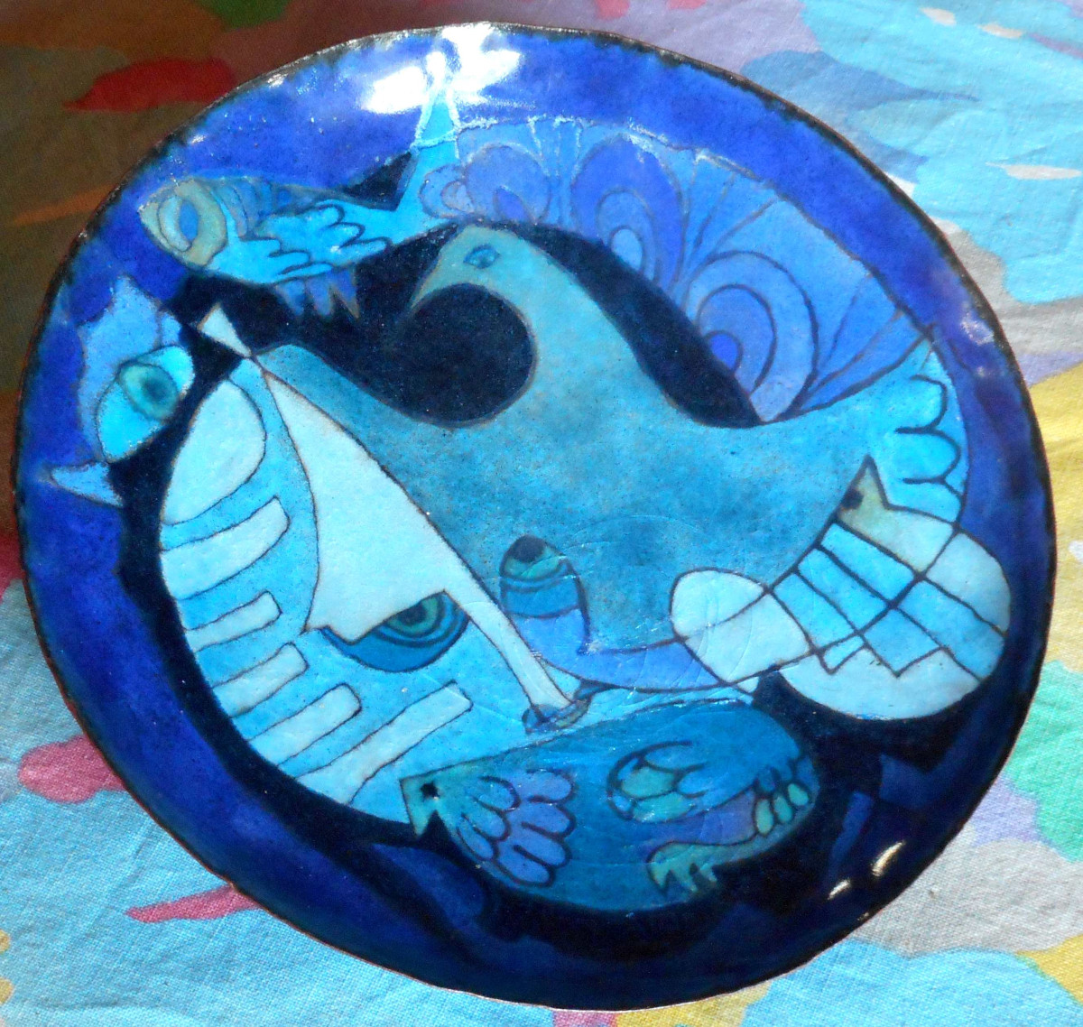 Georges Magadoux (1909/1983) Limoges - Enamel On Copper Diameter 18 Cm