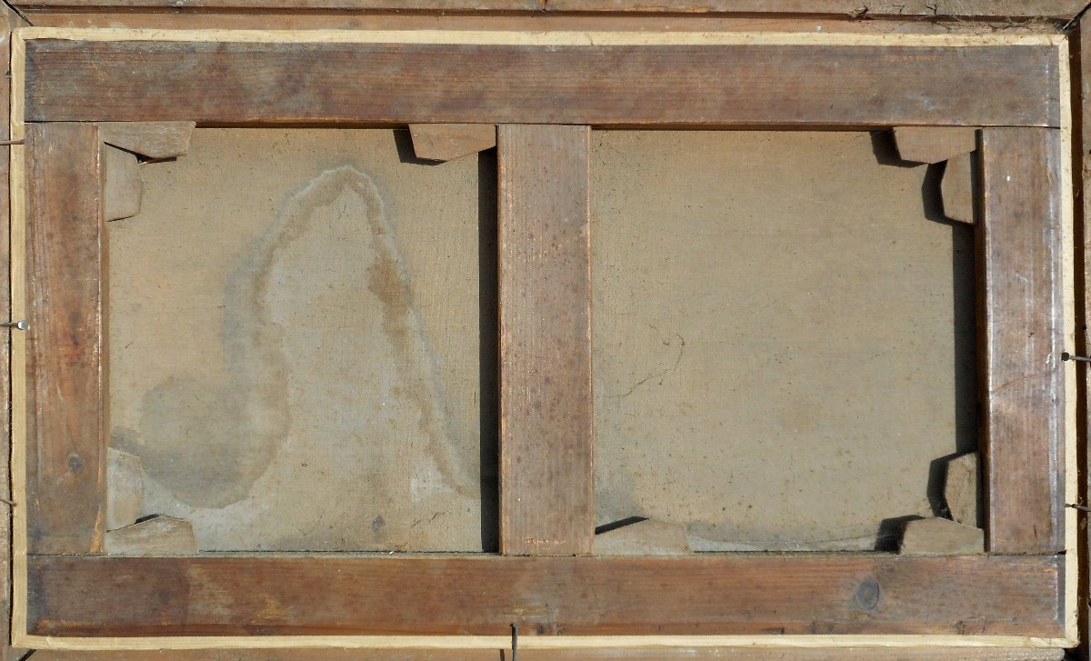 ERNEST  HAREUX (1847/1909) entrée du village de CROZANT - HST 35 x 60 cm-photo-3