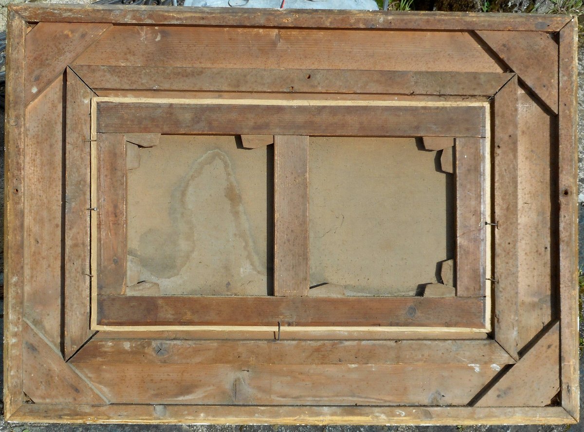 ERNEST  HAREUX (1847/1909) entrée du village de CROZANT - HST 35 x 60 cm-photo-4