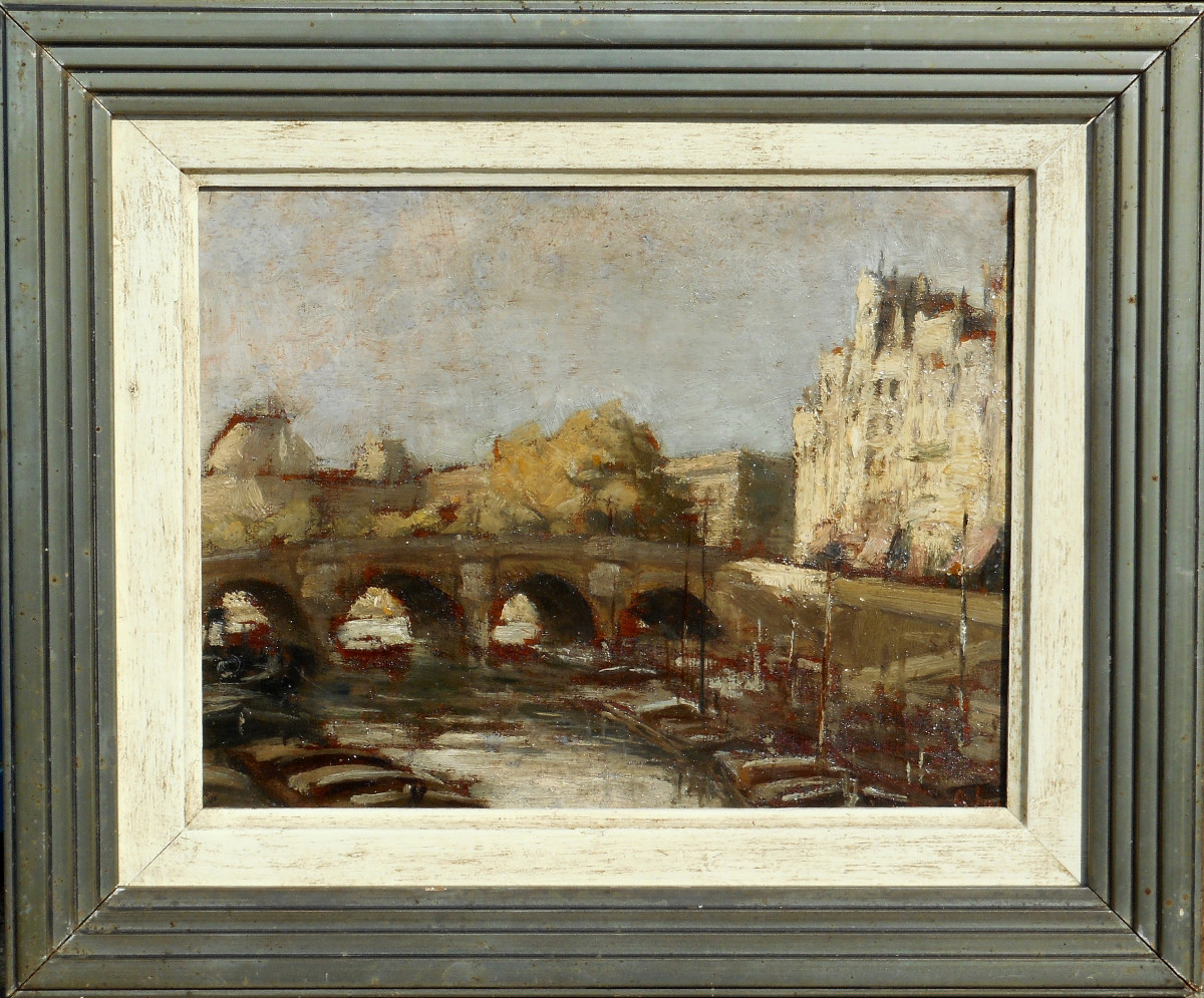 Alexandre JACOB ( 1876/1972) PARIS - pont royal( HSP 18,5 x 24 cm hors cadre)