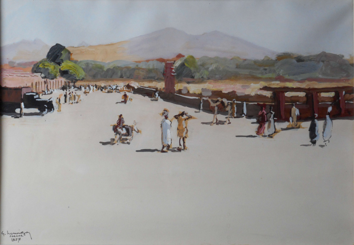 Gustave HERVIGO (1896/1993) Abéché - TCHAD 1957