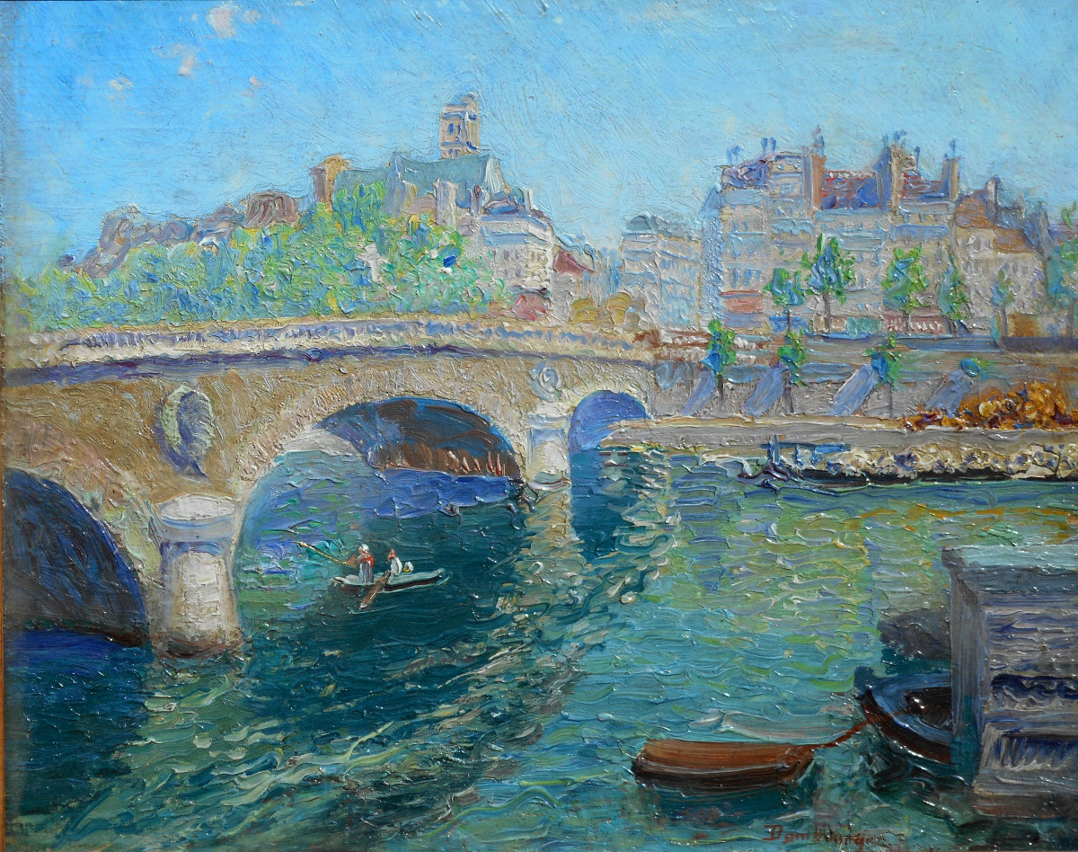 Edouard DAMBOURGEZ (1844/1931) PARIS - le pont LOUIS PHILIPPE