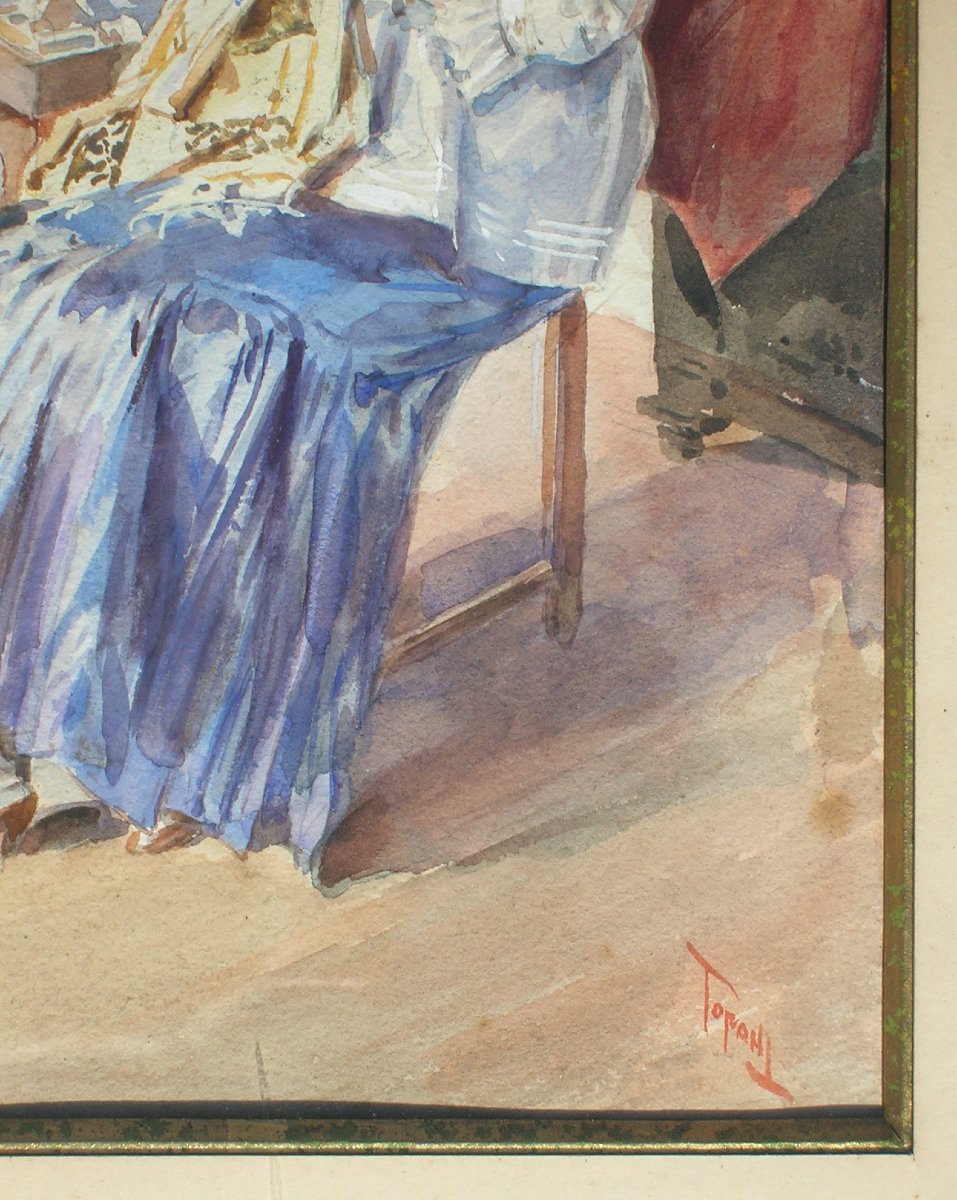 Osvaldo Tofani (1849/1915) Watercolor 28 X 20 Cm-photo-3