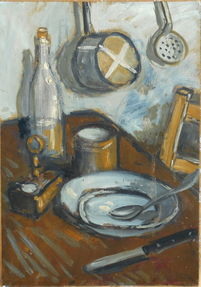 Auguste Chabaud (1882/1955) Hst 54 X 38 Cm -bottle And Saucepan
