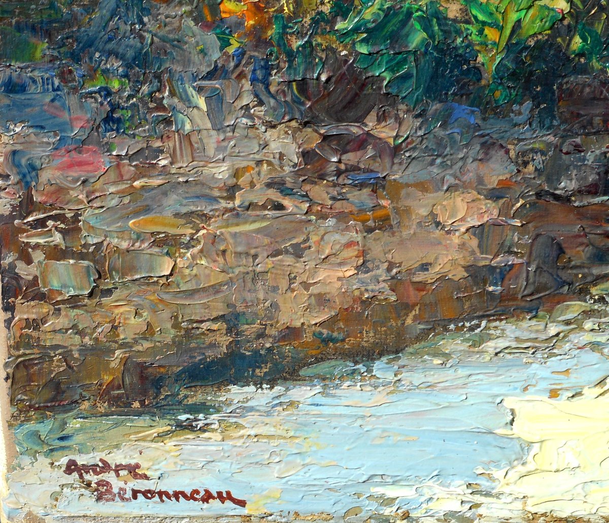 André BERONNEAU (1886/1973) ESTAING (AVEYRON) 1929 - HST 55 x 46 cm-photo-4