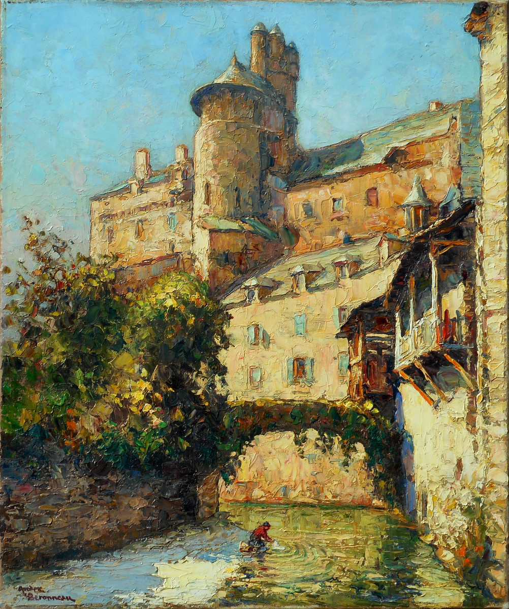 André BERONNEAU (1886/1973) ESTAING (AVEYRON) 1929 - HST 55 x 46 cm
