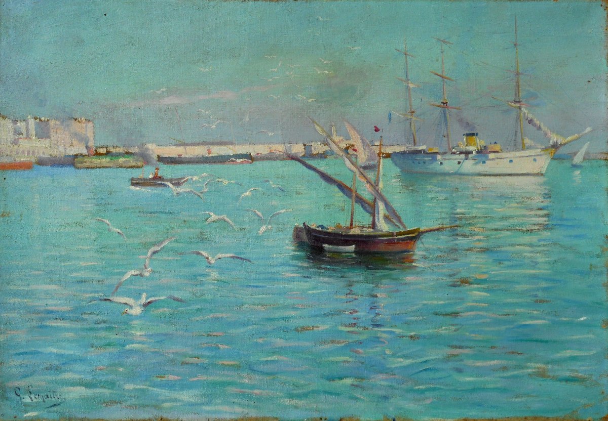 Gustave LEMAITRE (1863/1920) l amirauté - ALGER le port