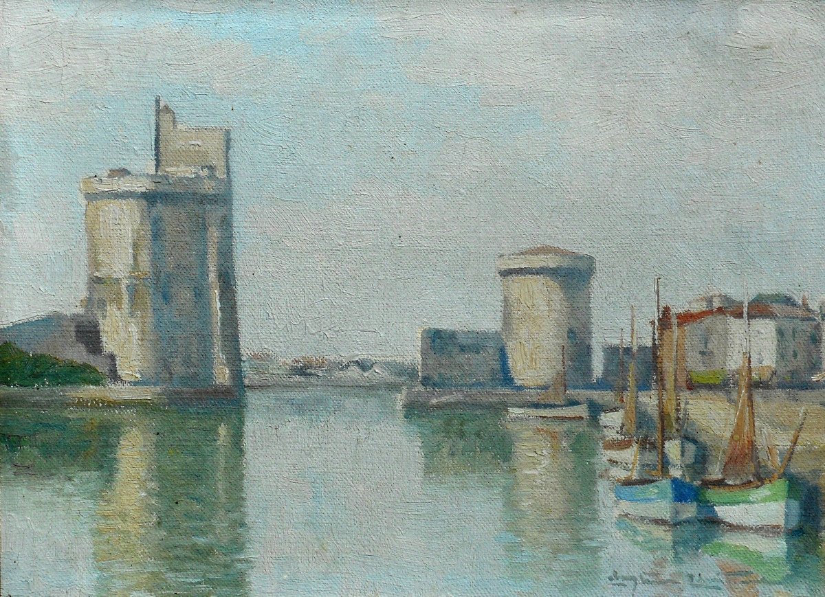 Christian  Couillaud (1904/1964) La Rochelle - Le Port-photo-2