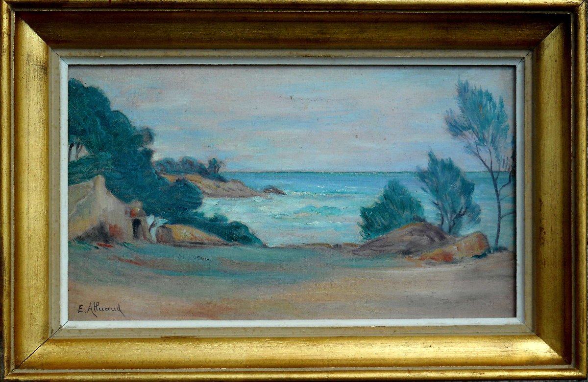 Eugene  Alluaud (1866–1947) Calanque De l'Hôtel Near Sausset Les Pins-photo-2
