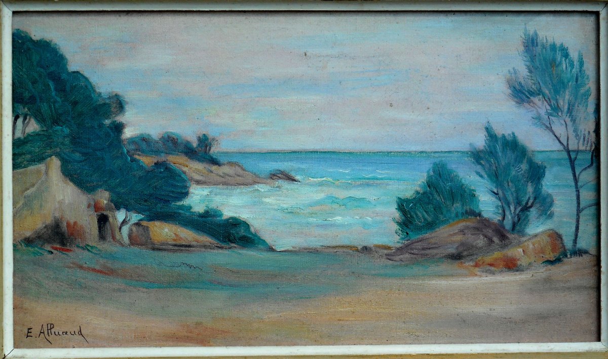 Eugene  Alluaud (1866–1947) Calanque De l'Hôtel Near Sausset Les Pins-photo-3