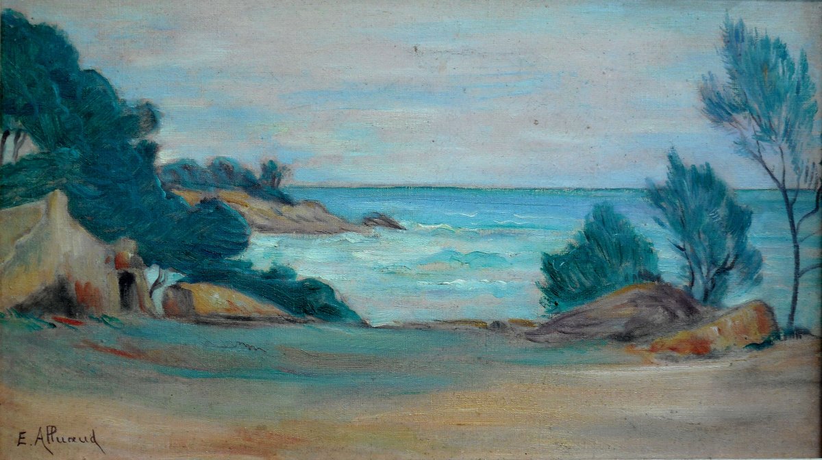 Eugene  Alluaud (1866–1947) Calanque De l'Hôtel Near Sausset Les Pins