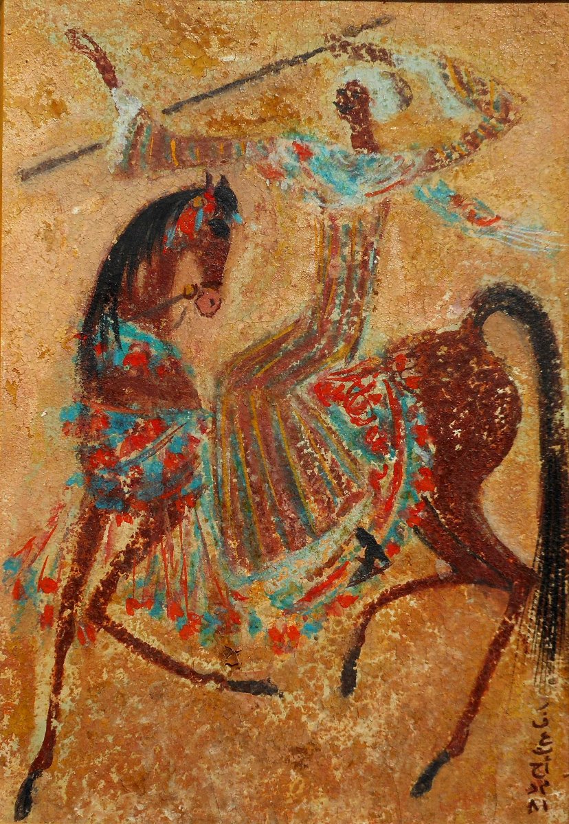 Manuel GIL  - le cavalier -  47 x 32 cm