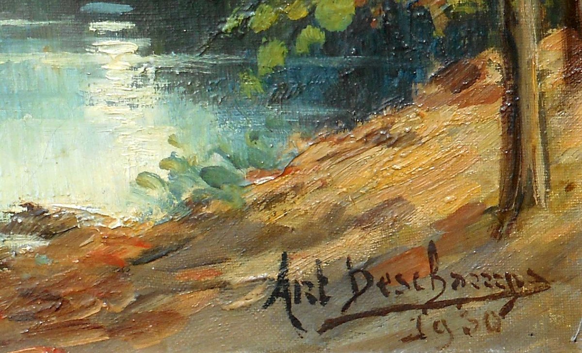 Antoinette DESCHAMPS (1898/1993?) BORDEAUX  -hst 46 x 55 cm datée 1930-photo-3