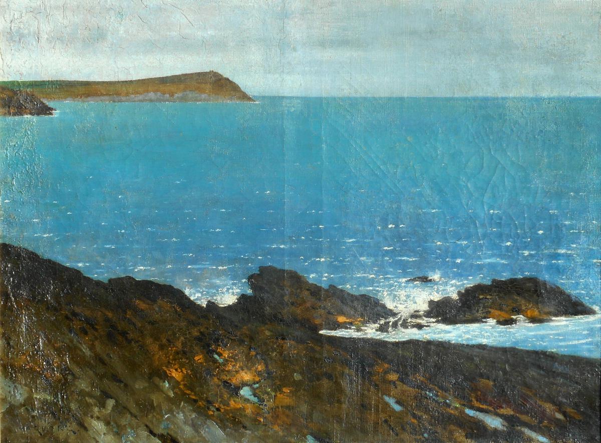 August Hagborg (1852/1921) Normandy Coast - Swedish Painter-photo-2