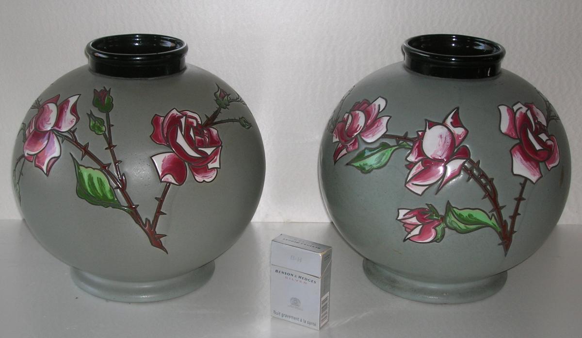 Montieres - Montieres Amiens - Pair Of Vases H 27cm-photo-3