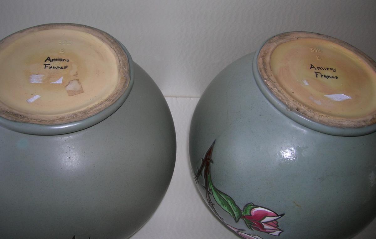 MONTIERES - montières AMIENS - paire de vases H 27cm-photo-2