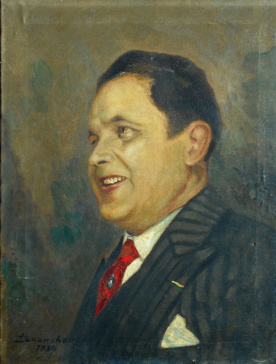 Jean Baptiste ISSANCHOU (1875-1960) LIMOGES - portrait 1934 - HST 61x46cm