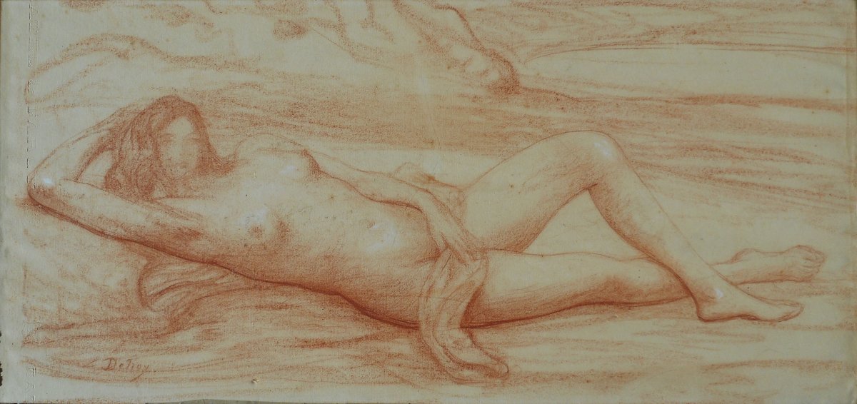 Léon Detroy (leon Detroy) 1859 / 1955- Crozant - Gargilesse - Reclining Female Nude