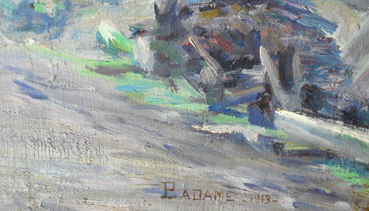 Château De Saint-chartier (indre-berry) Hst 65x81cm Dated 1913 Signed P.adame-photo-2