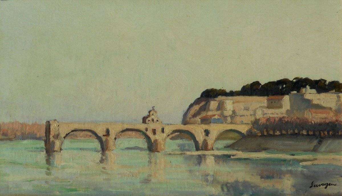 Lucien SEEVAGEN ( 1887-1959) AVIGNON le pont St BENEZET-photo-1