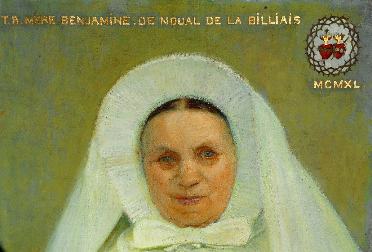 EODV GUILLONNET(1872-1967) Réverende Benjamine de NOUAL de la BILLIAIS 1940 religieuse-photo-2