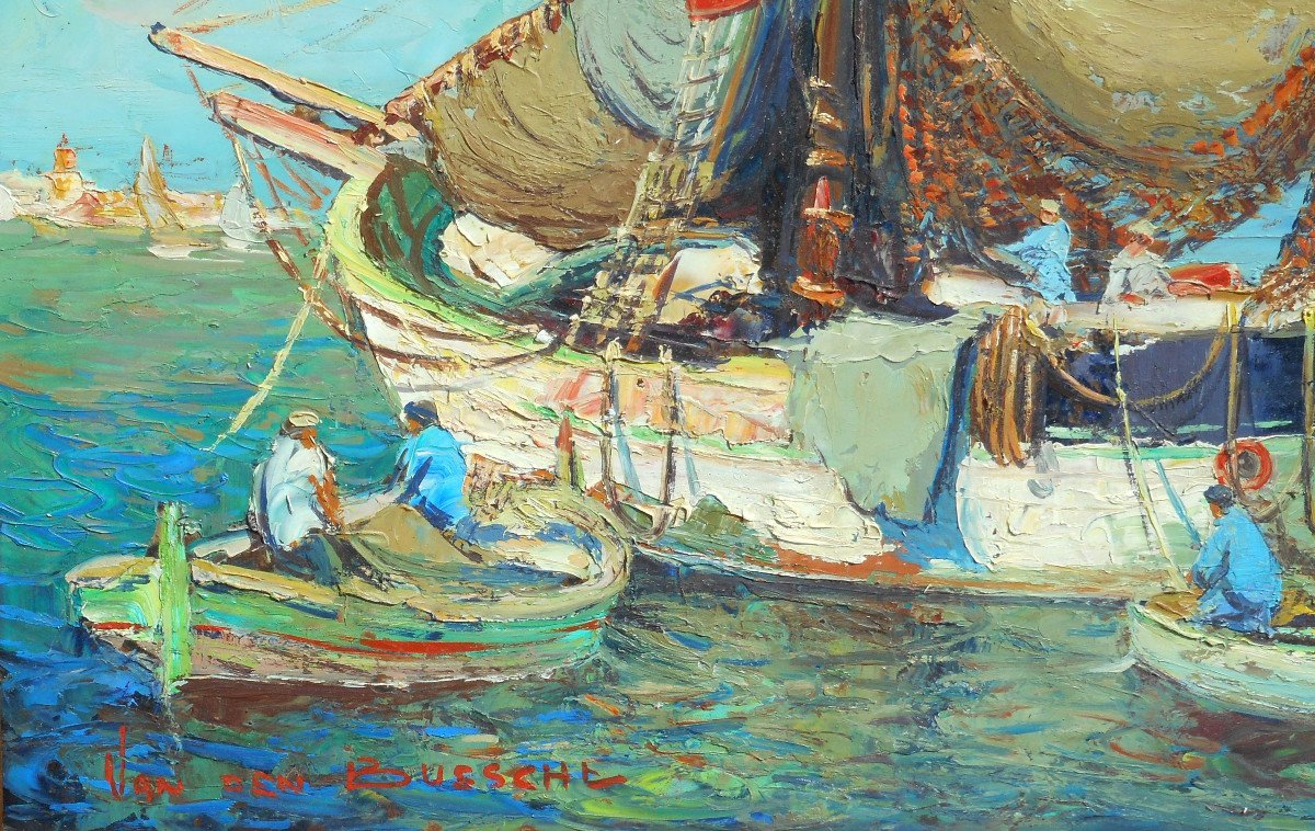 Fernand Van Den Bussche (1892-1975) Tartane In The Gulf Of Saint Tropez-photo-2