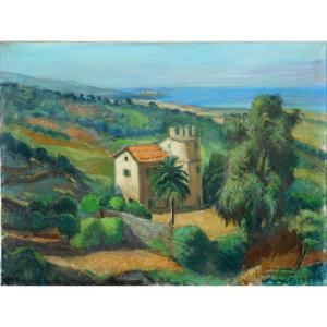 Marc BARDON (1891-?) CORSE - la casella 1960 - HST 46 x 61 cm
