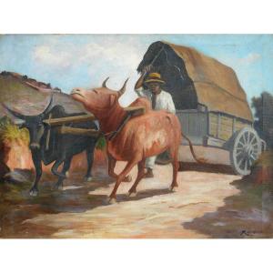 RANDRIA - HST 43 x 56,5 cm - vers 1930/1940 - MADAGASCAR - malgache