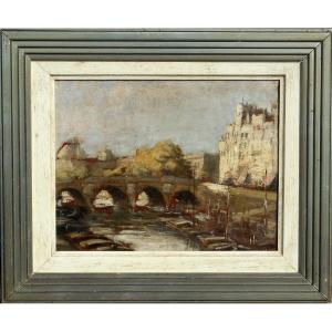 Alexandre JACOB ( 1876/1972) PARIS - pont royal( HSP 18,5 x 24 cm hors cadre)