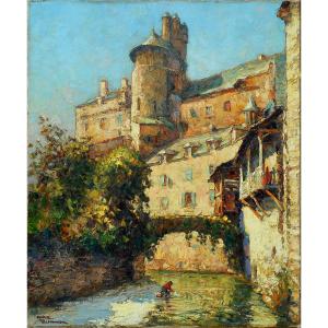 André BERONNEAU (1886/1973) ESTAING (AVEYRON) 1929 - HST 55 x 46 cm