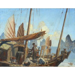 Mai Thu Nguyen (active Between 1935 And 1954) Vietnam- Along Bay
